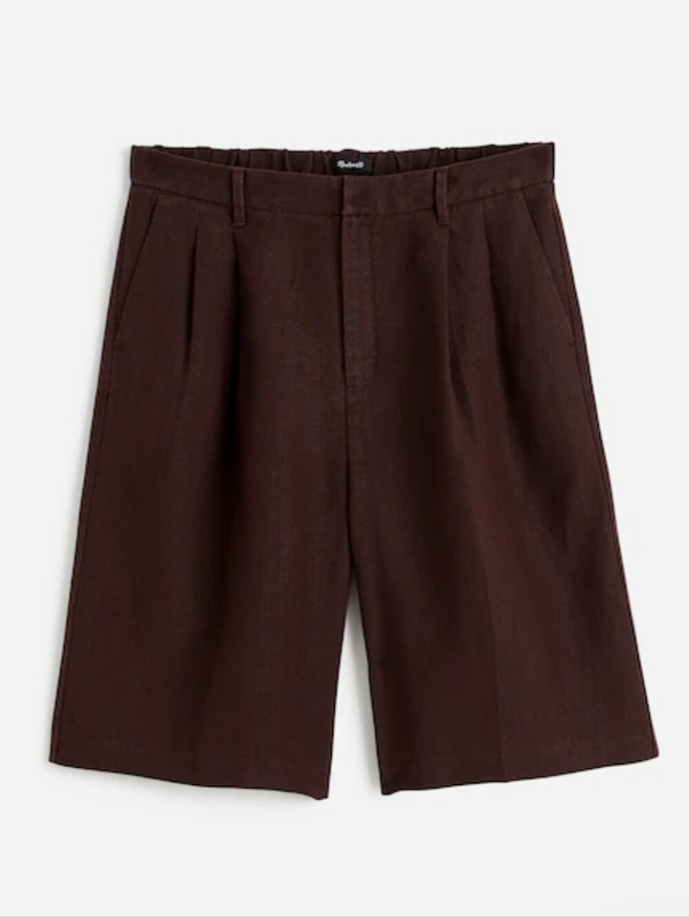 NWT Madewell Chocolate Brown Linen Relaxed Pleated Trouser Shorts